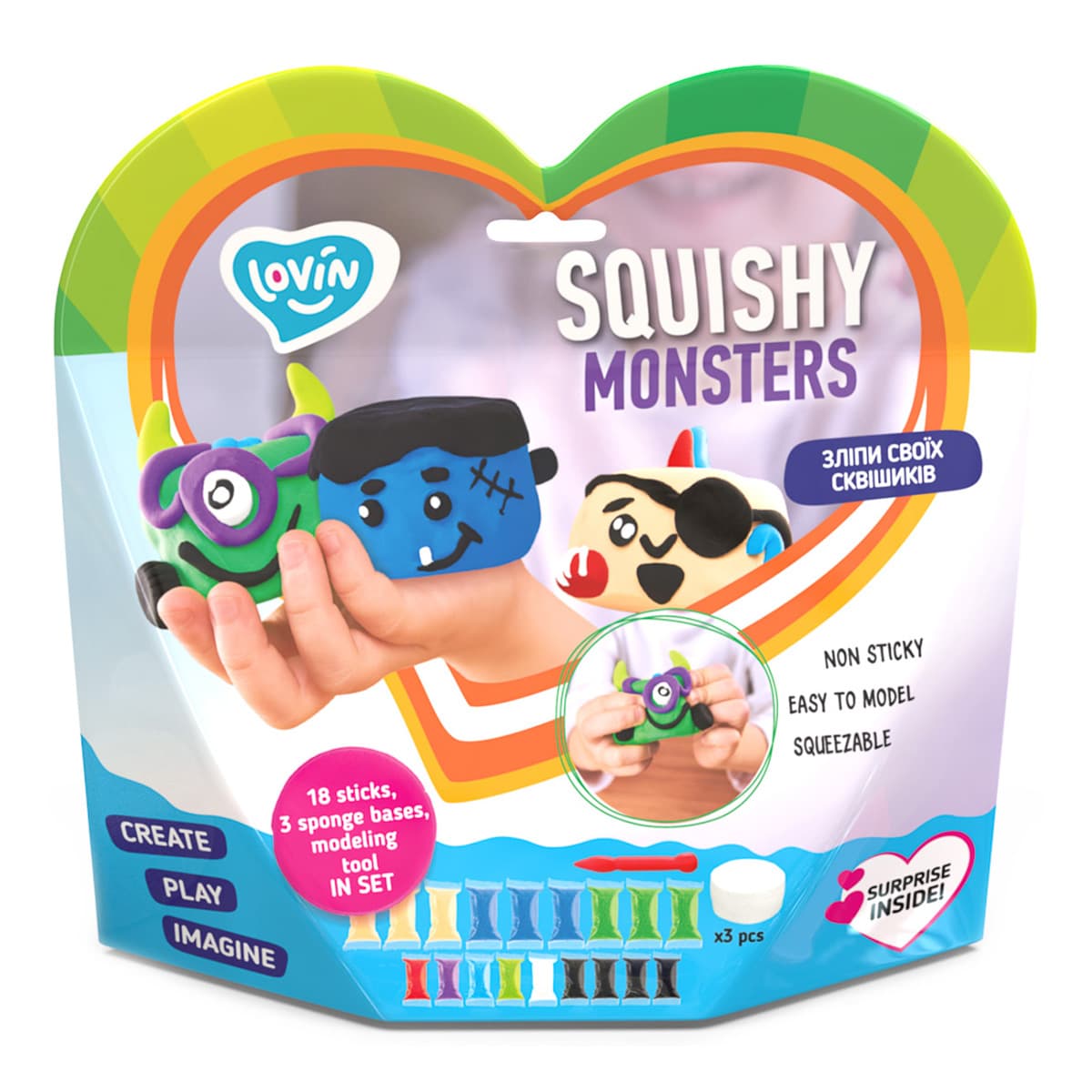 Набор для лепки Lovin Squishy Monsters с воздушным пластилином 70130 ТМ: Lovin, 70130
Набор для лепки Lovin Squishy Monsters с воздушным пластилином 70130 ТМ: Lovin, 70130
