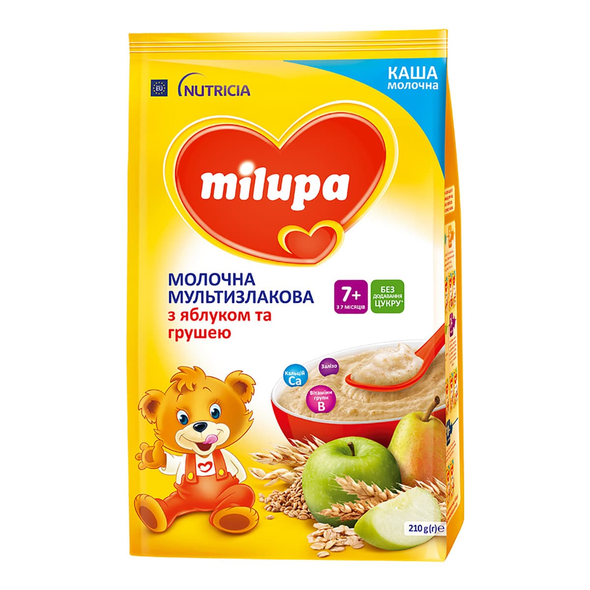 Акція на Каша Milupa Мультизлаковая с яблоком и грушей 210 г 151163 ТМ: Milupa від Antoshka