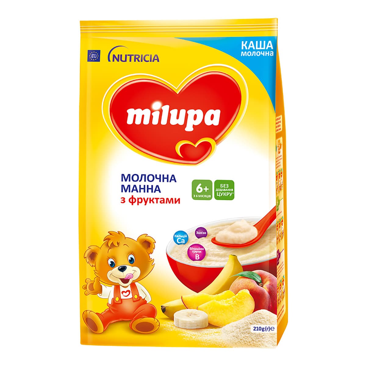 Акція на Каша Milupa молочная манная с фруктами, 210 г 578514 ТМ: Milupa від Antoshka