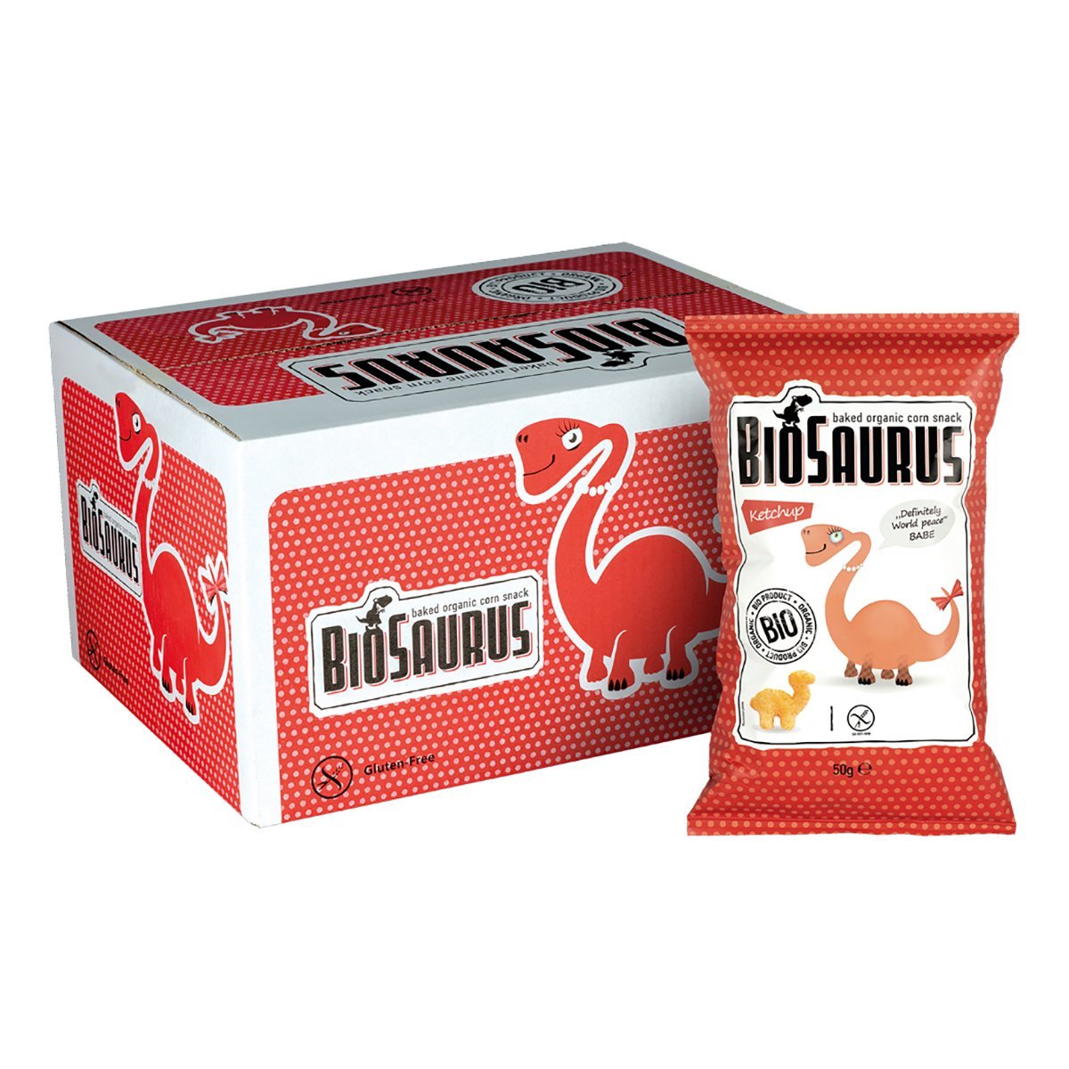 

Снеки кукурузные McLLOYD'S BioSaurus с кетчупом органические 50 г ТМ: BioSaurus