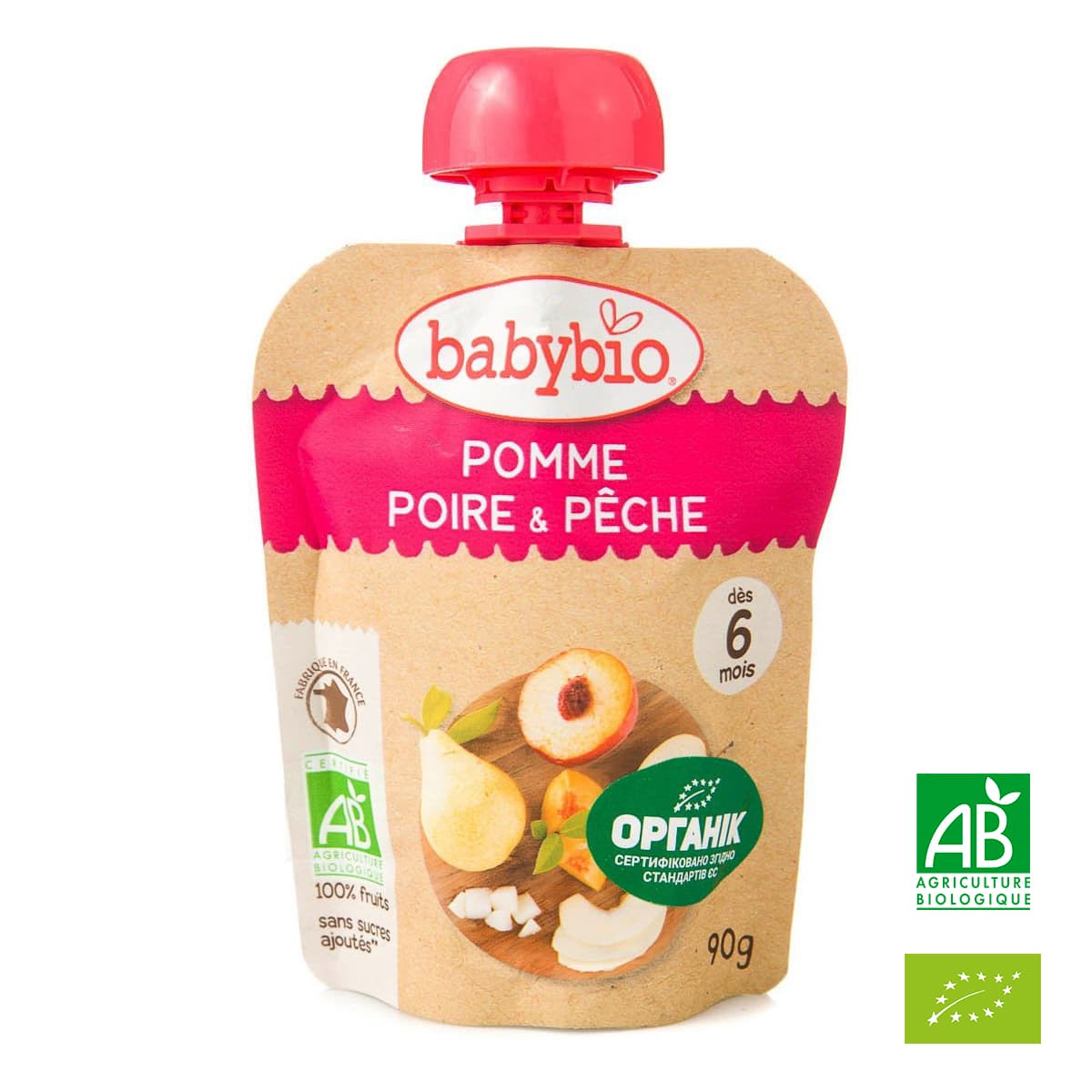 

Органическое Пюре Babybio Яблоко Груша Персик 90 г 51073 ТМ: Babybio, 51073