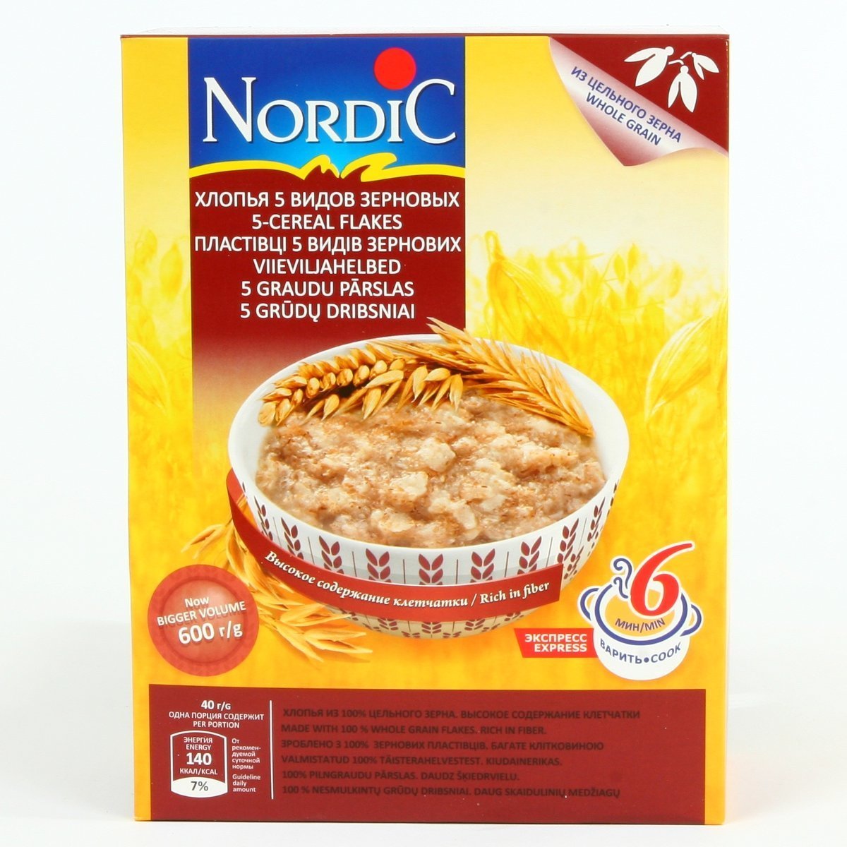 

Хлопья 5 видов зерновых, 600 г. 81869 ТМ: Nordic, 81869