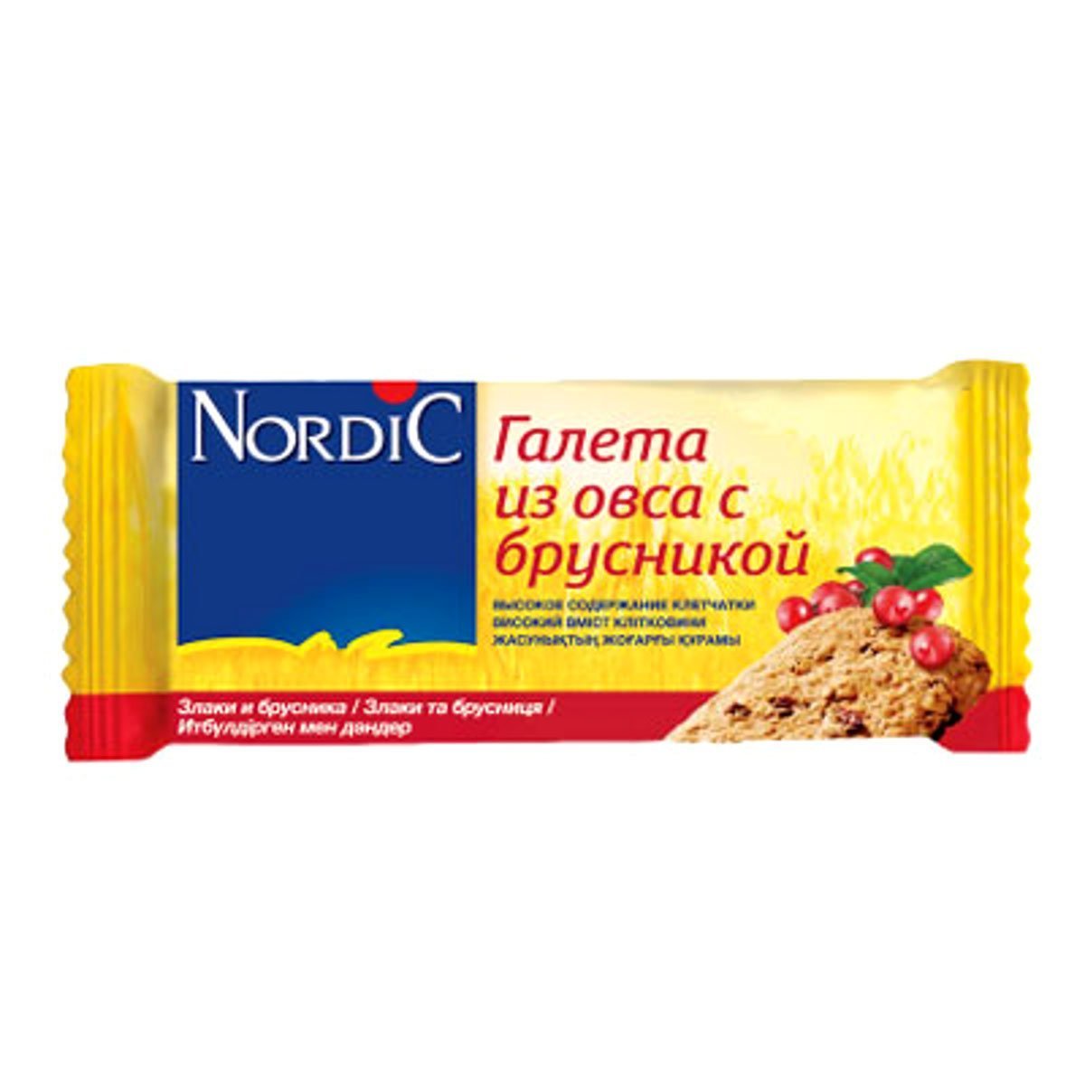 

Галета из овса с брусникой, 30 гр. 81636 ТМ: Nordic, 81636