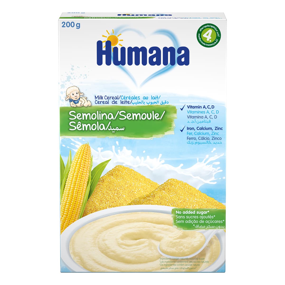 

Каша молочная Humana с кукурузой, 200 г 77561 ТМ: Humana, 77561