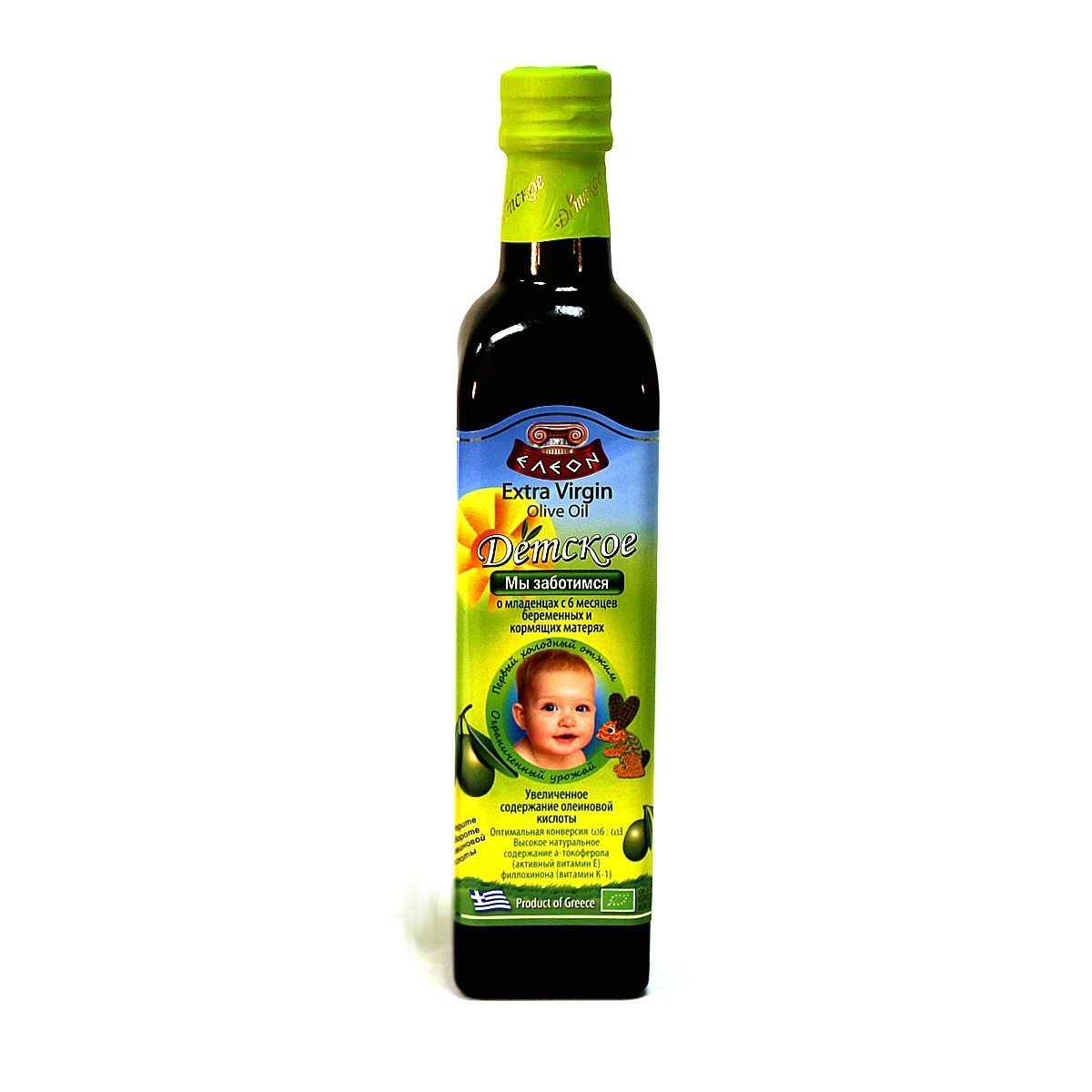 

Детское оливковое масло (Extra Virgin), 500 мл 58702 ТМ: Eleon, 58702