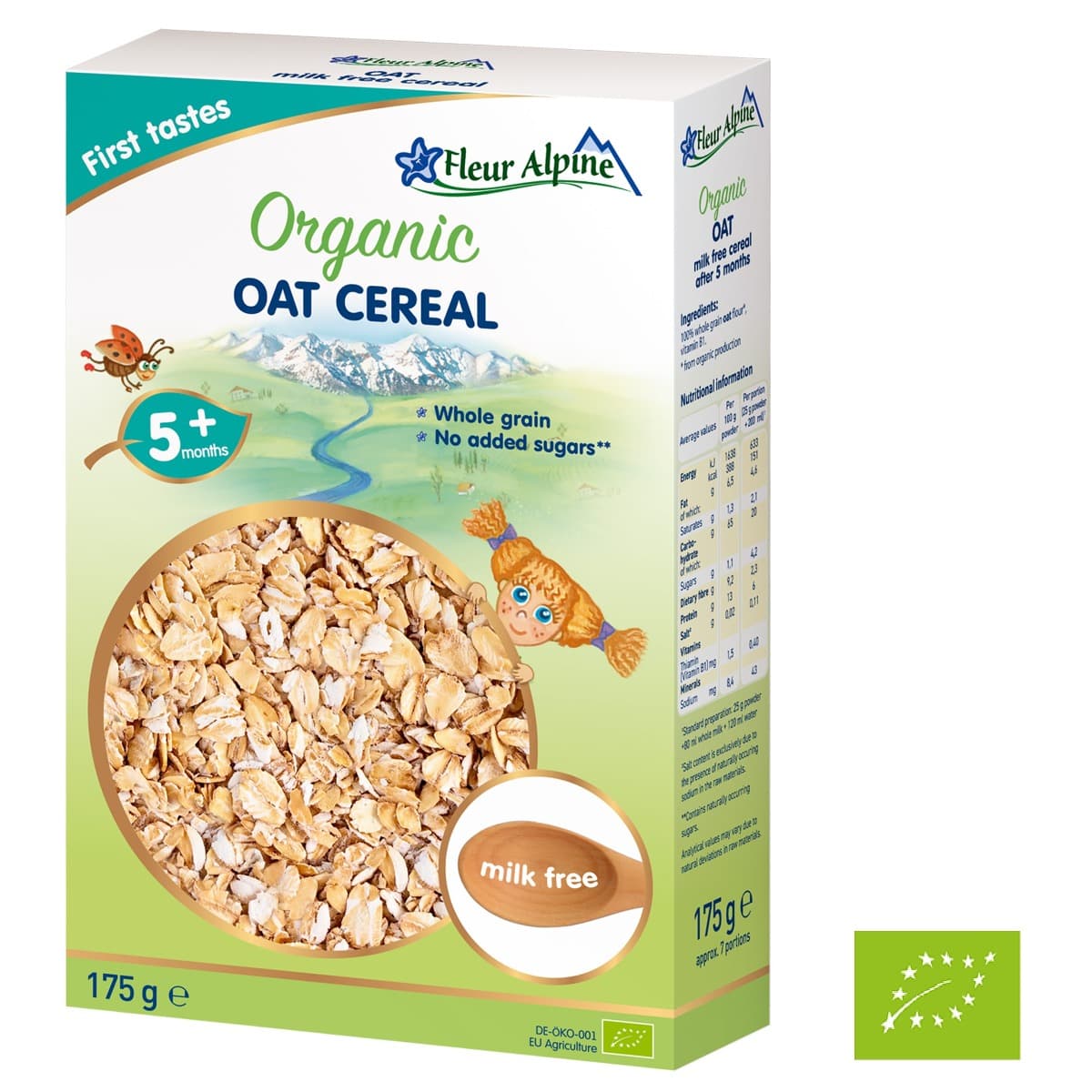 

Органическая безмолочная каша Fleur Alpine Organic Oat Овсяная 175 г ТМ: Fleur Alpine