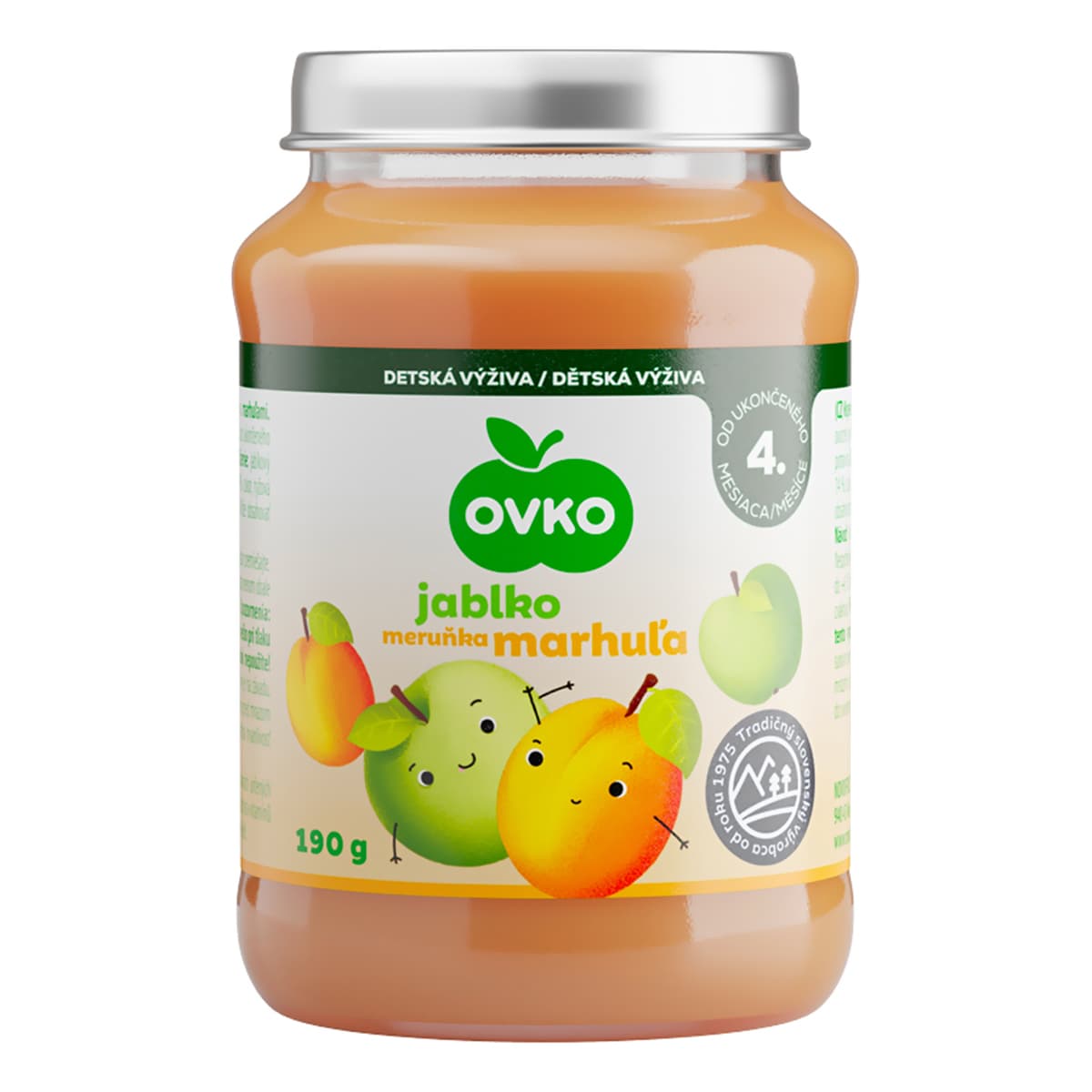 

Пюре Ovko Яблоко Абрикос 190 г ТМ: Ovko