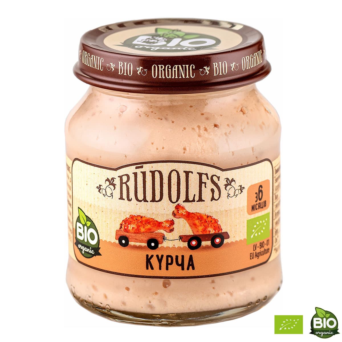

Пюре органическое Rudolfs Цыпленок 120 г ТМ: Rudolfs