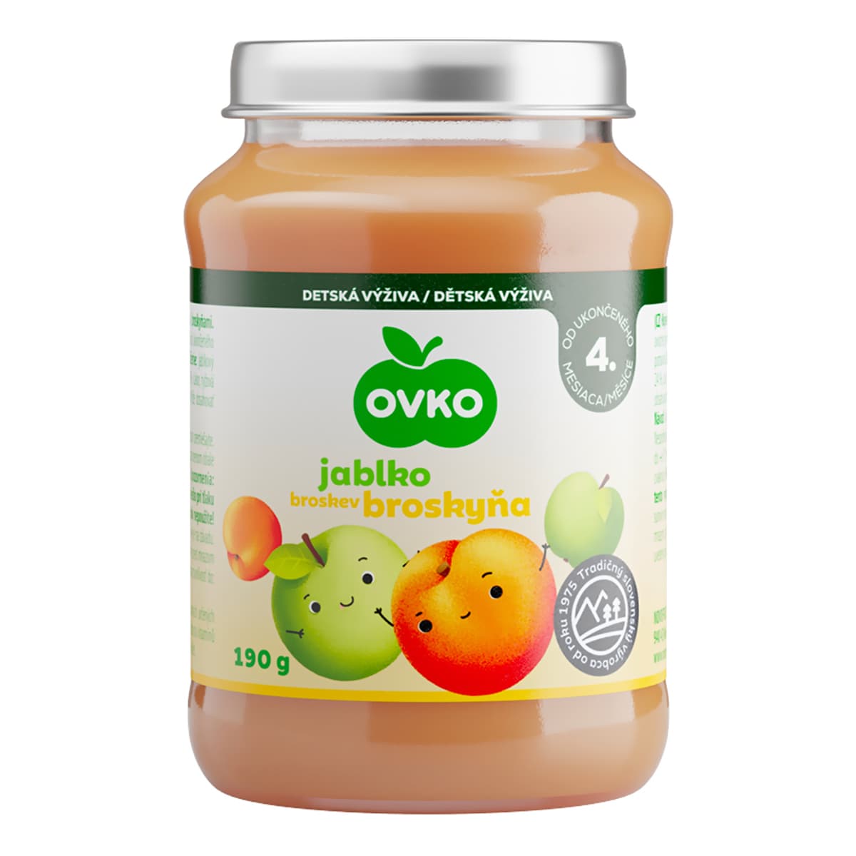 

Пюре Ovko Яблоко Персик 190 г ТМ: Ovko