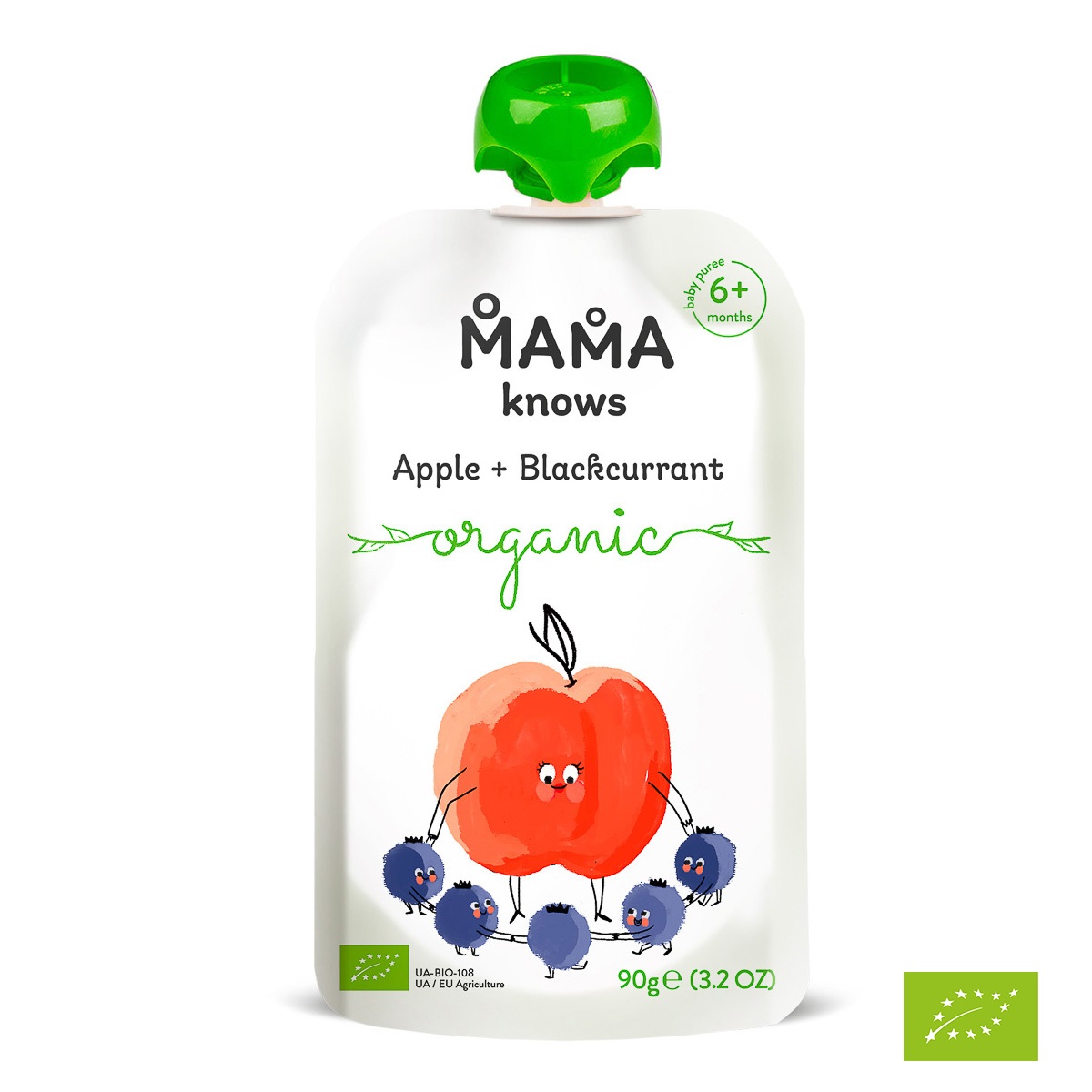 

Пюре органическое Mama knows Яблоко Черная смородина 90 г 6291 ТМ: Mama knows, 6291