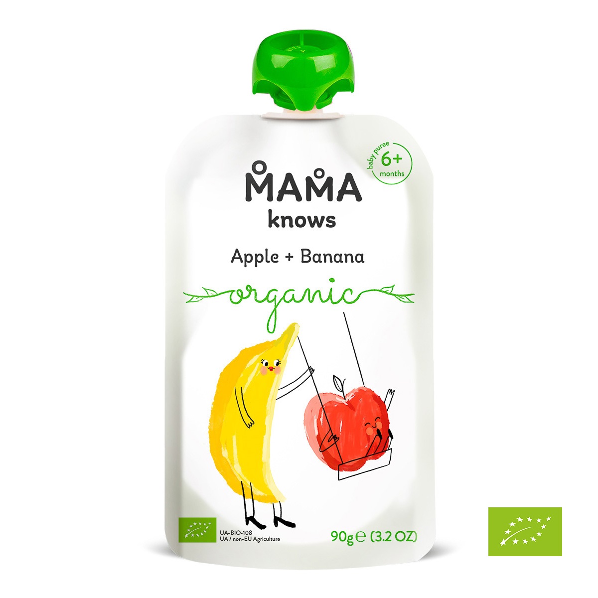 

Пюре органическое Mama knows Яблоко Банан 90 г 6294 ТМ: Mama knows, 6294