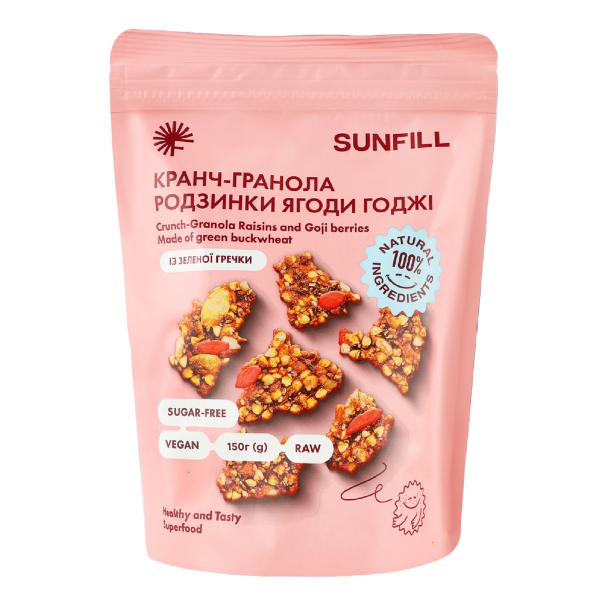 

Кранч-гранола Sunfill Ягоды годжи-изюм 150 г ТМ: Sunfill