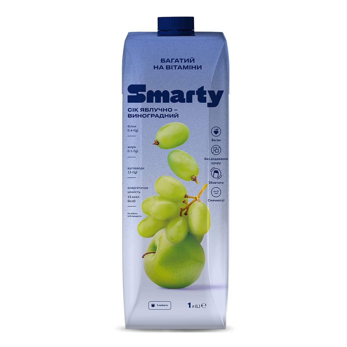 

Сок Smarty Виноградно-Яблочный 1 л ТМ: Smarty