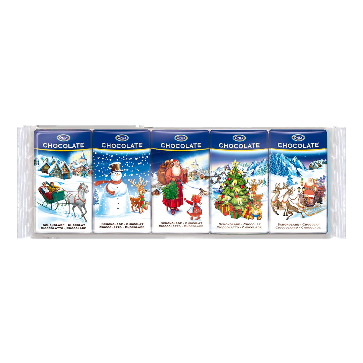

Молочные шоколадки Only Christmas 5х15 г 87181 ТМ: Only, 87181
