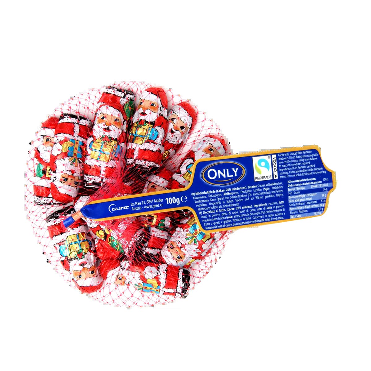 

Фигурки из молочного шоколада Only Small Santa Clauses 100 г 85520 ТМ: Only, 85520