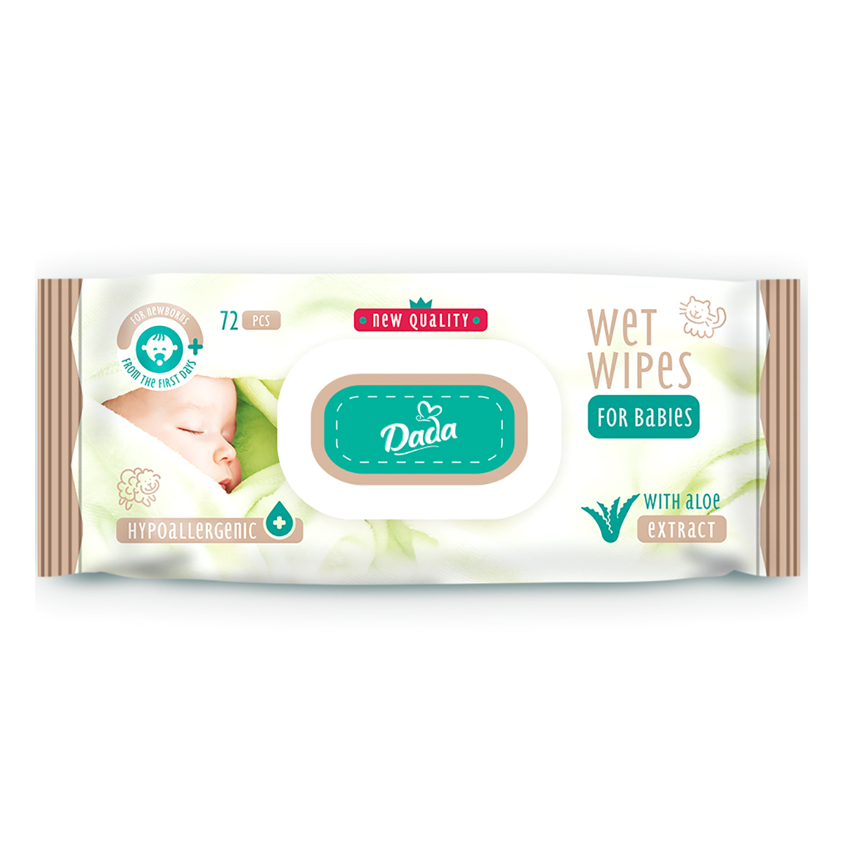 

Влажные салфетки Dada Extract aloe 72 шт ТМ: Dada