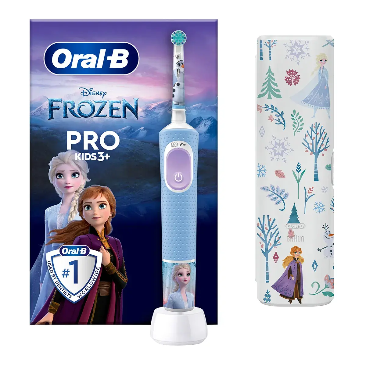 Електрична зубна щітка Oral-B Disney Frozen PRO kids з футляром - 1