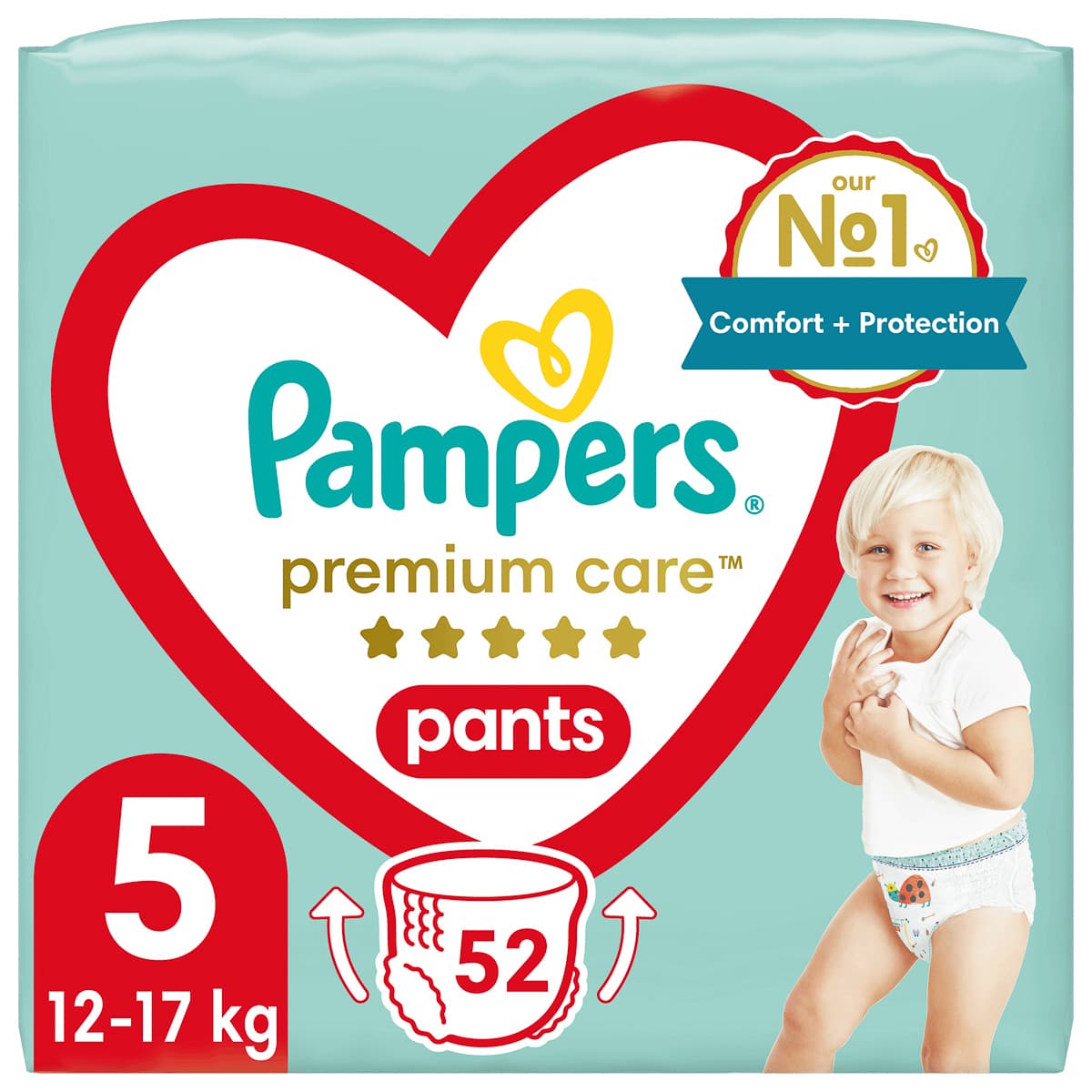 Акція на Подгузники-трусики Pampers Premium Care Junior 5 (12-17 кг) 52 шт 81670020 ТМ: Pampers від Antoshka