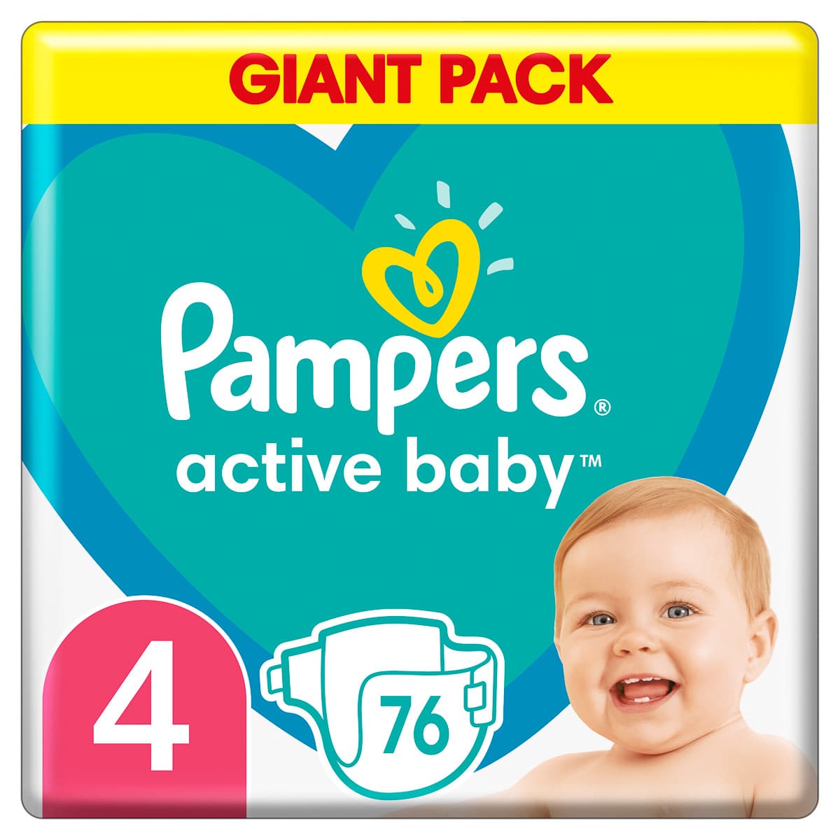 

Подгузники Pampers Active Baby Размер 4 (9-14 кг) 76 шт 81680818 ТМ: Pampers, 81680818