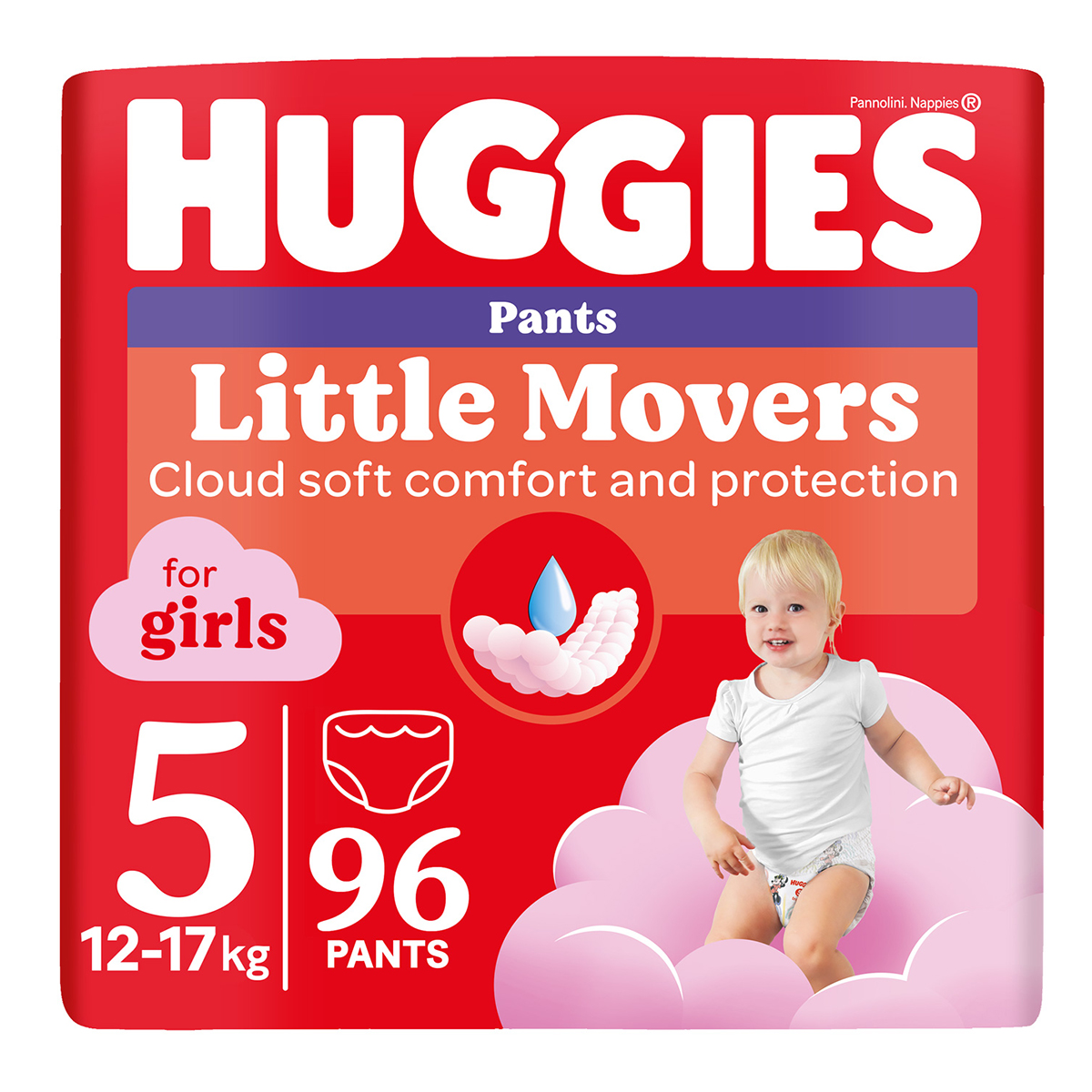 Трусики-підгузки Huggies Pants Little Movers M-pack Girl 12-17 кг, 96 шт - 1