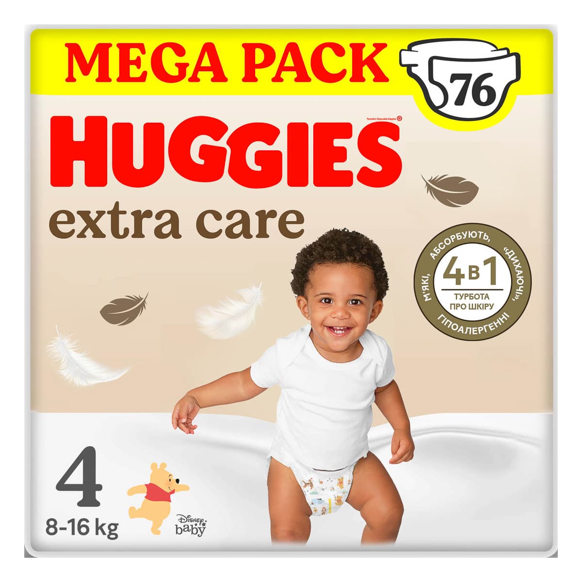

Подгузники Huggies Extra Care Mega 4 (8-16 кг) 76 шт 2562441 ТМ: Huggies, 2562441
