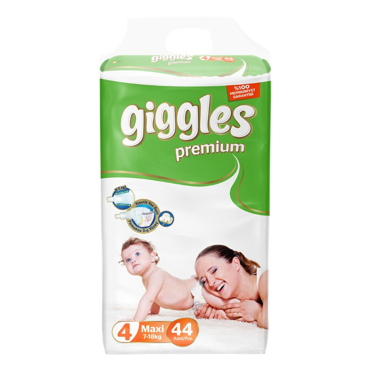 

Подгузники Giggles Premium Maxi 4 (7-18 кг) 44 шт ТМ: Giggles
