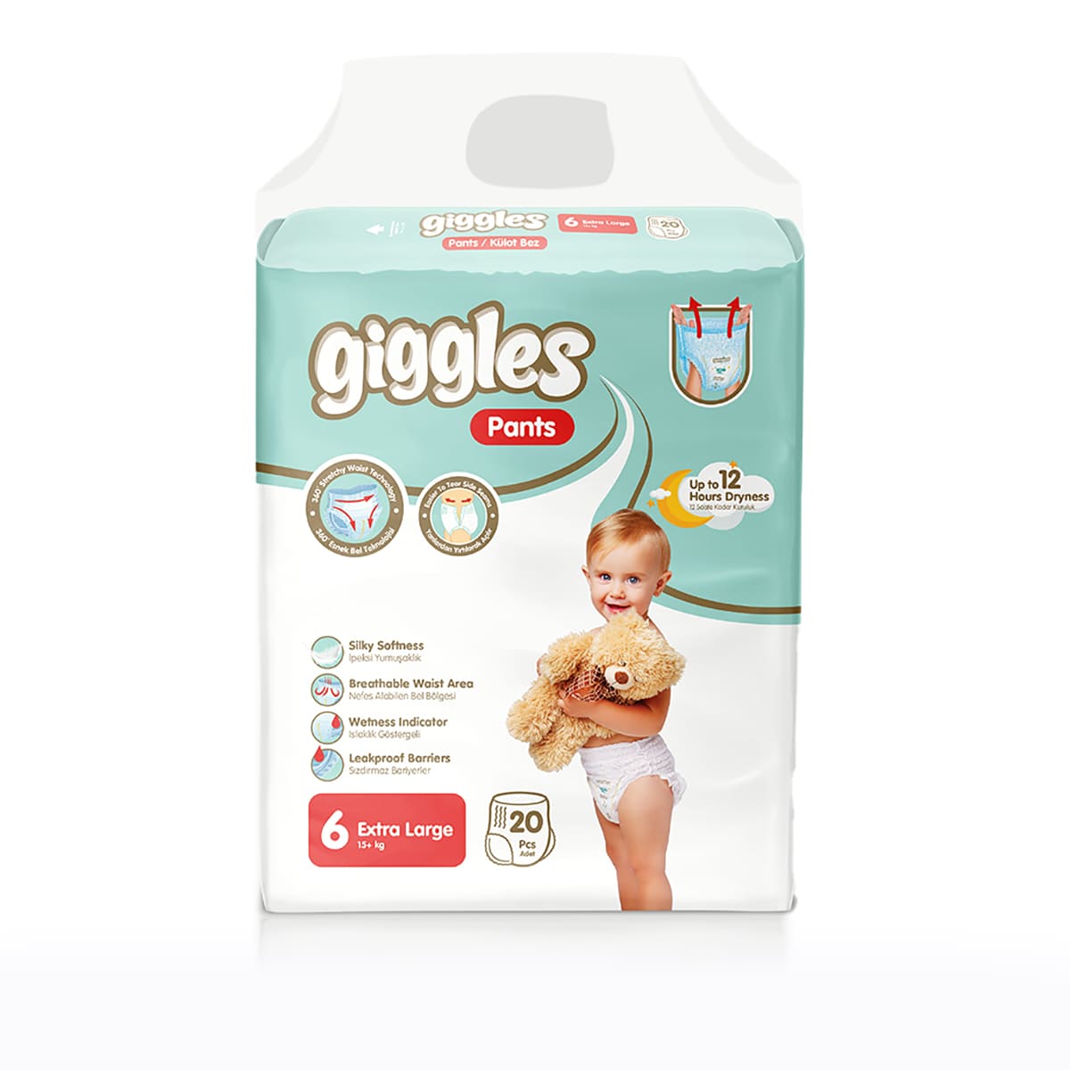 

Подгузники-трусики Giggles Midi XL (15+ кг) 20 шт ТМ: Giggles