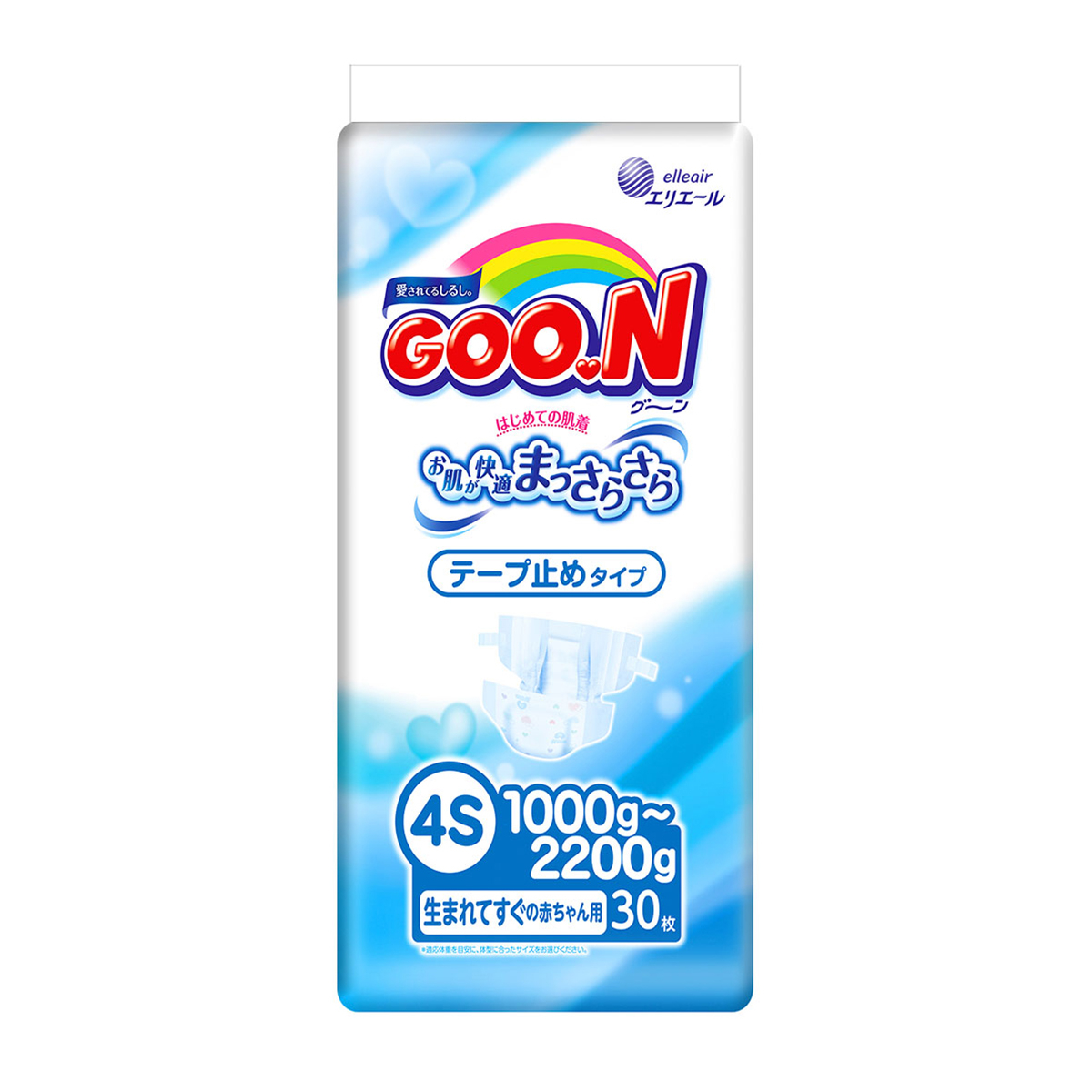 

Подгузники GOO.N для маловесных новорожденных Размер 4S (1-2,2 кг) 30 шт 753862 ТМ: GOO.N, Бежевый, 753862