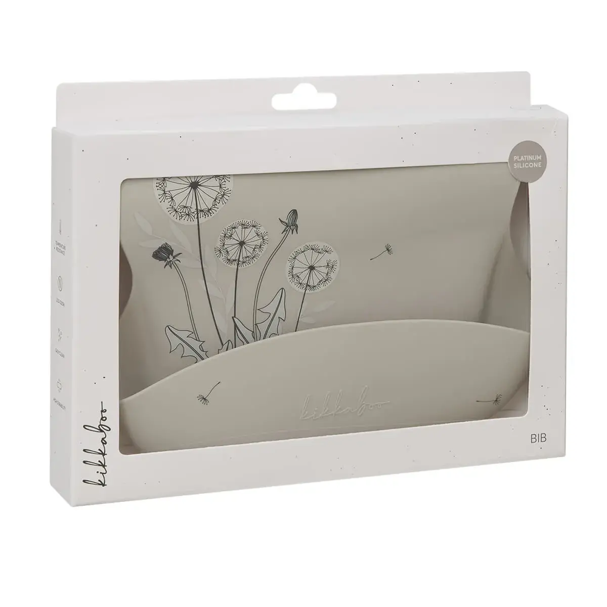 Нагрудник силіконовий Kikkaboo Platinum Silicone Flora Sand Beige - 2