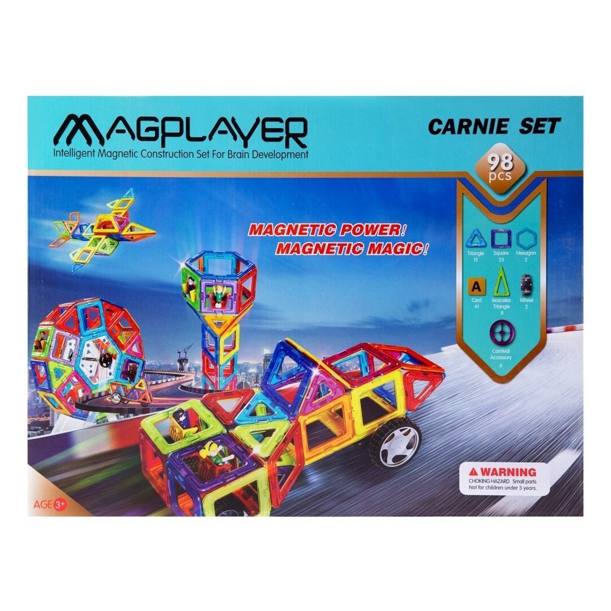 

Конструктор магнитный Magplayer, 98 эл. MPA-98 ТМ: Magplayer, MPA-98