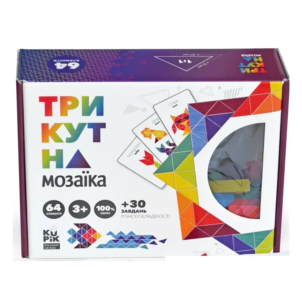 

Мозаика Ігротеко Треугольная деревянная 64 эл 900194 ТМ: Ігротеко, 900194