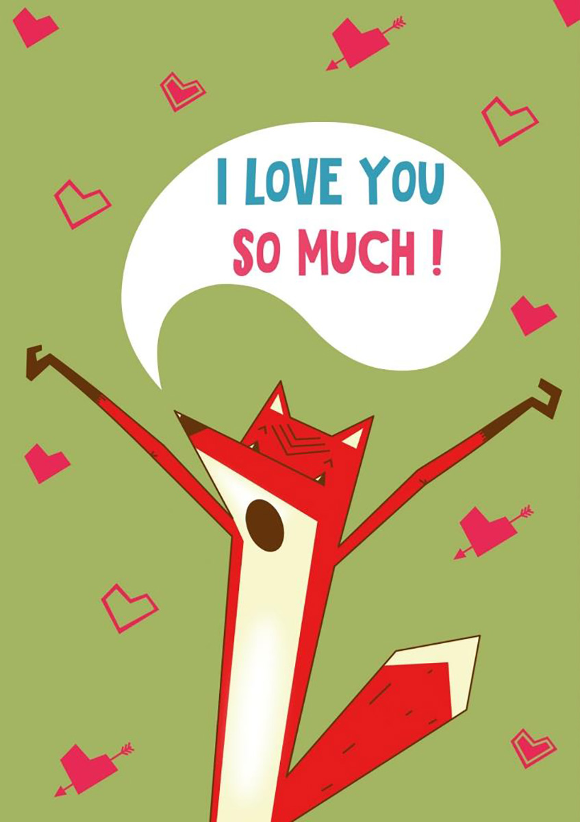 

Поздравительная открытка Kinza I love you so much J006 ТМ: Kinza, J006