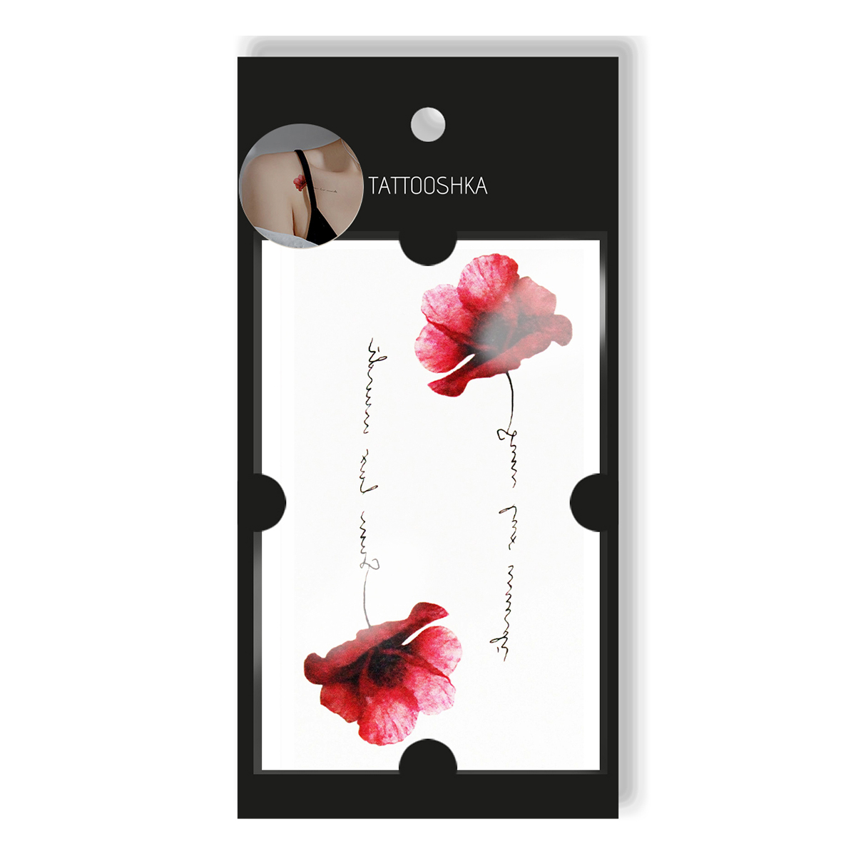 

Набор тату для тела Tattooshka Красные маки RC-129 ТМ: Tattooshka, RC-129
