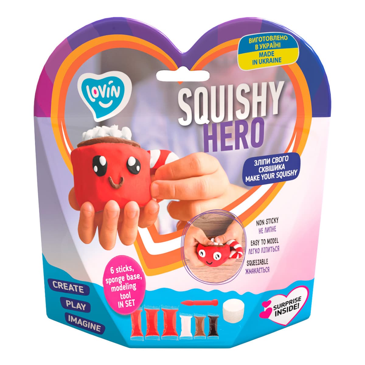 

Набор для лепки Lovin Squishy CupCao с воздушным пластилином 70125 ТМ: Lovin, 70125