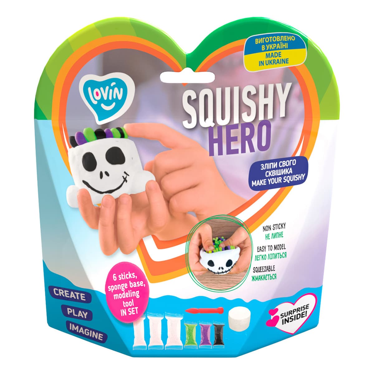 

Набор для лепки Lovin Squishy Scary Ghost с воздушным пластилином 70126 ТМ: Lovin, 70126
