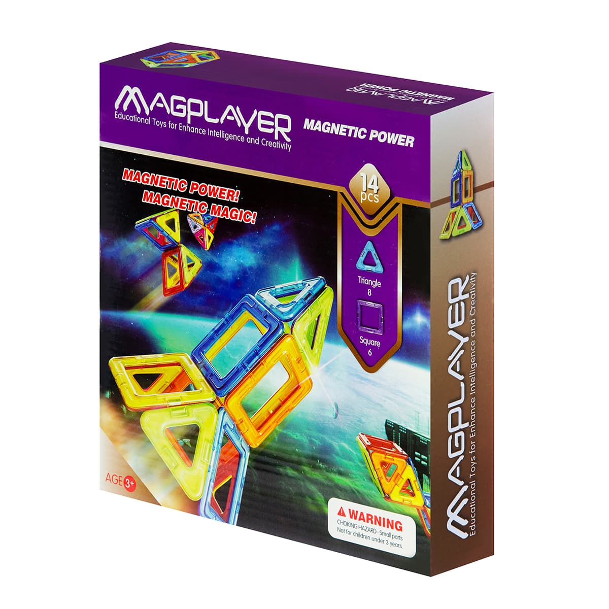 Конструктор магнітний Magplayer Магнітний набір 14 ел - 1
