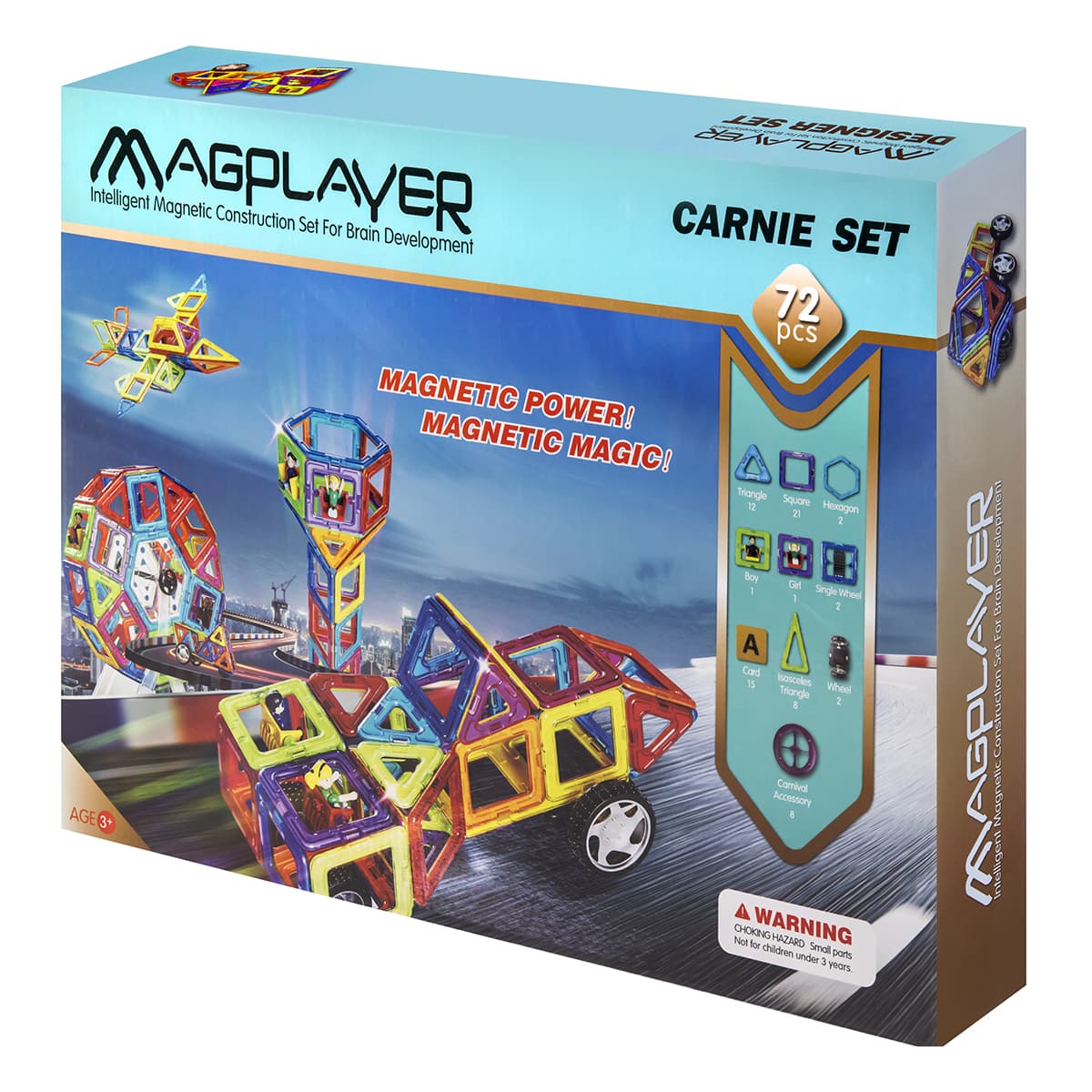 

Конструктор магнитный Magplayer Магнитный набор 72 эл MPB-72 ТМ: Magplayer, MPB-72