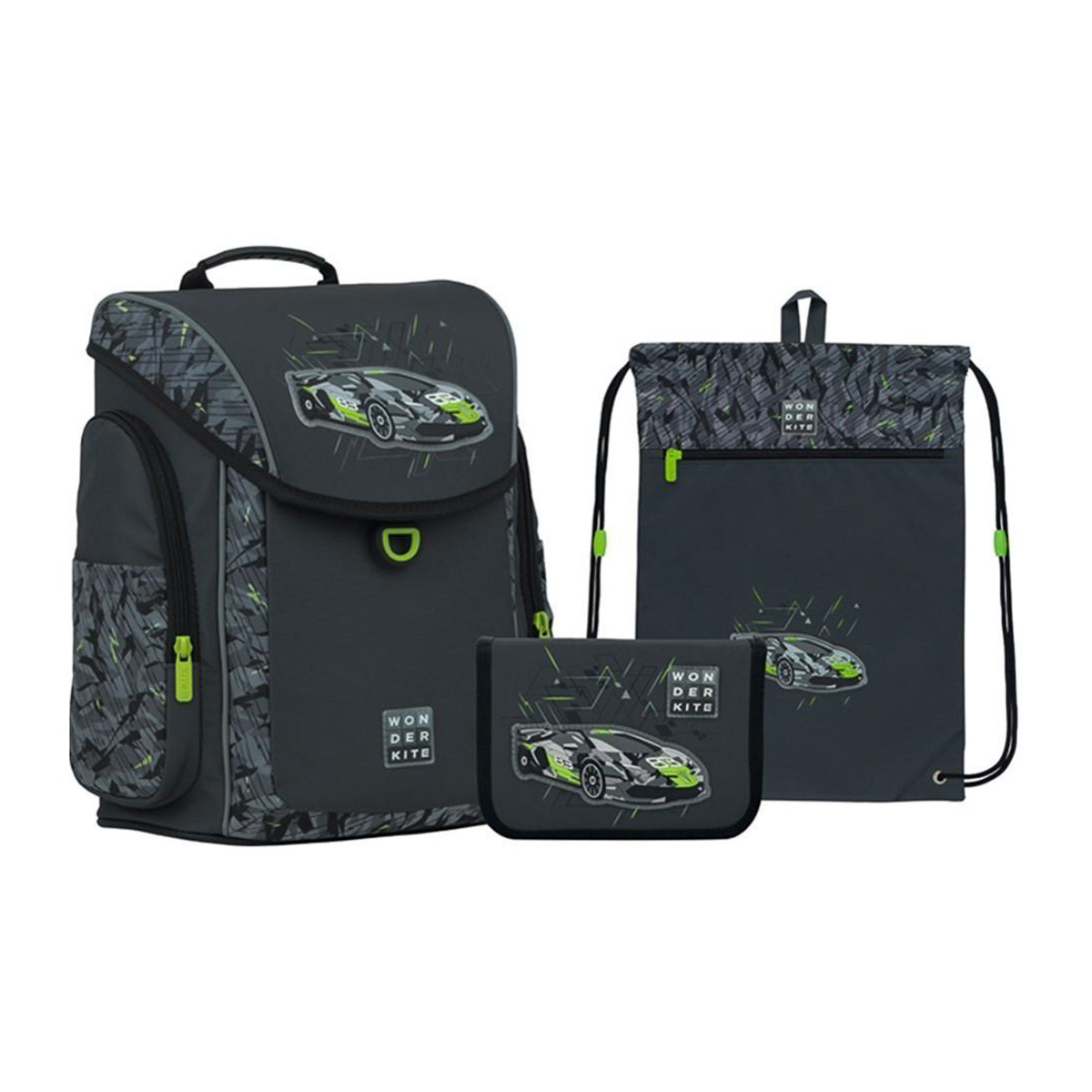 

Школьный набор 3 в 1 Kite Рюкзак Пенал Сумка для обуви Sport Car SET_WK22-583S-4 ТМ: Kite, SET_WK22-583S-4