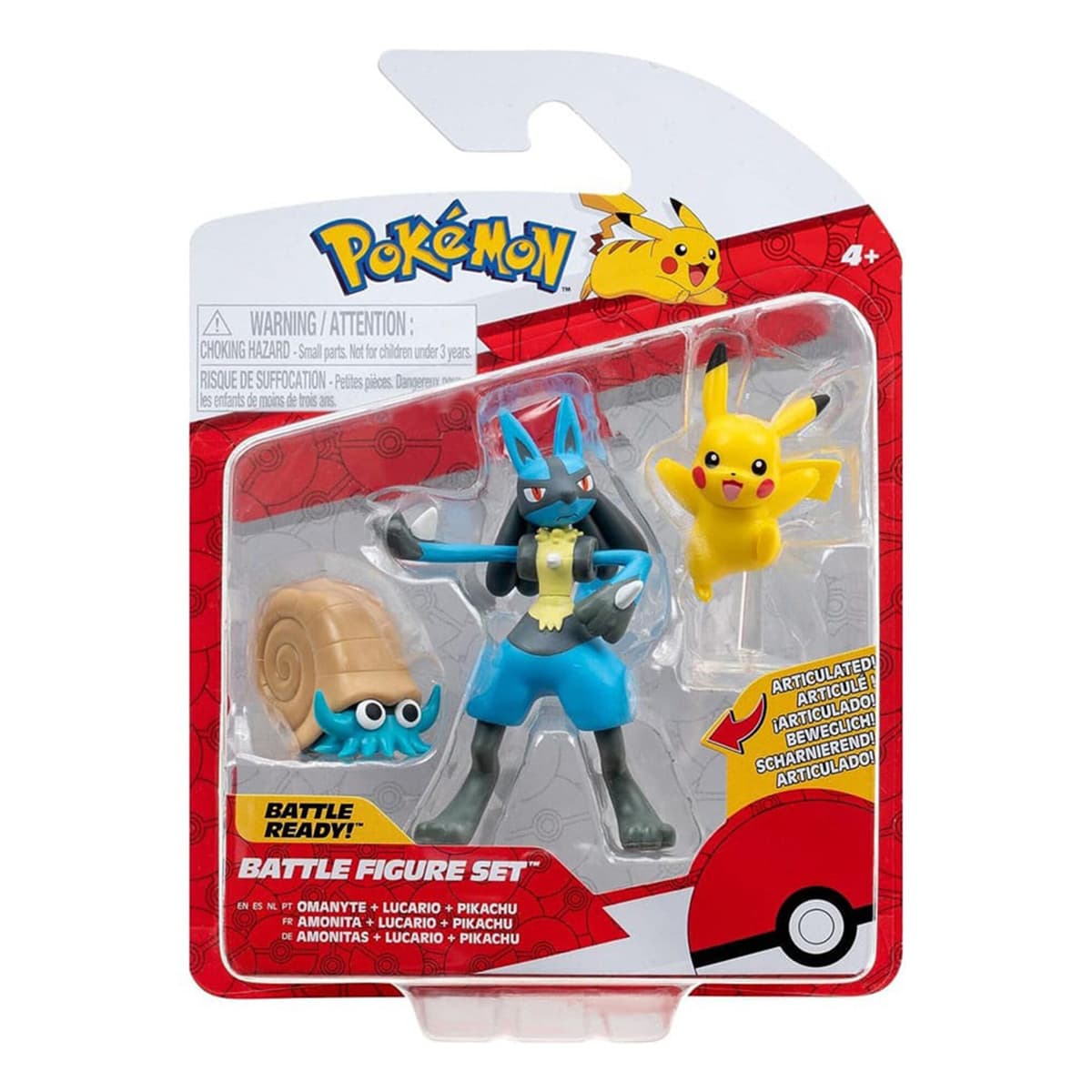 

Набор фигурок Pokemon Оманайт Пикачу Лукарио W17 PKW3054 ТМ: Pokemon, PKW3054