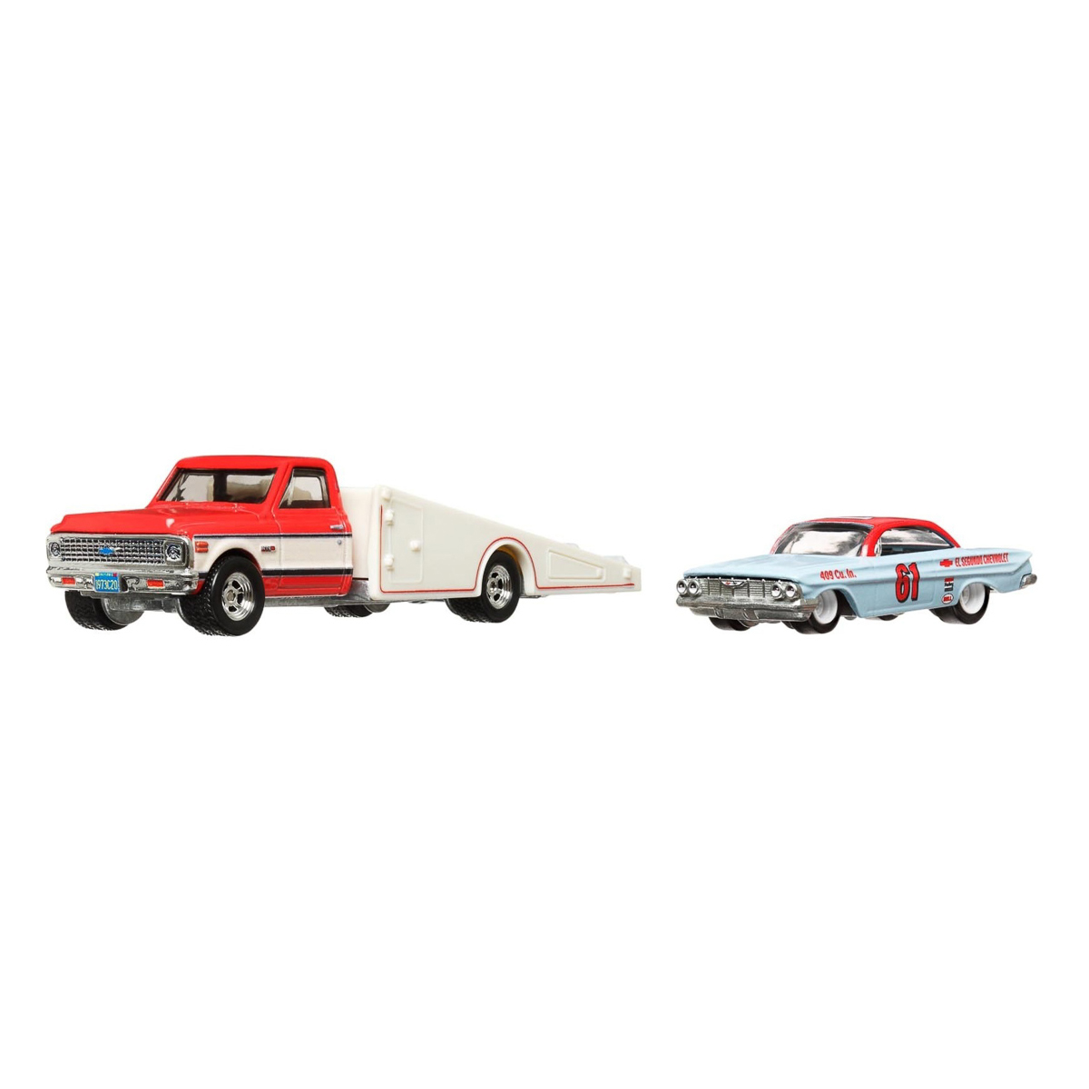 

Коллекционная модель машинки HotWheels 61 Impala и транспортер72 Chevy Ramp Truck FLF56/HKF40 ТМ: HotWheels, FLF56/HKF40