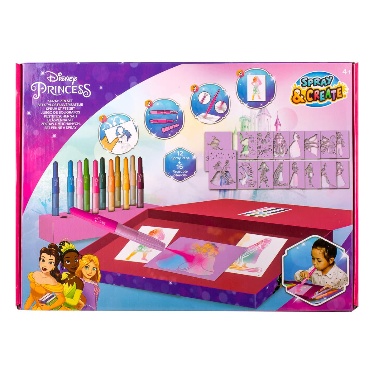 

Набор аэрозольных ручек Disney Princess с трафаретами Делюкс DP22368 ТМ: Disney Princess, DP22368