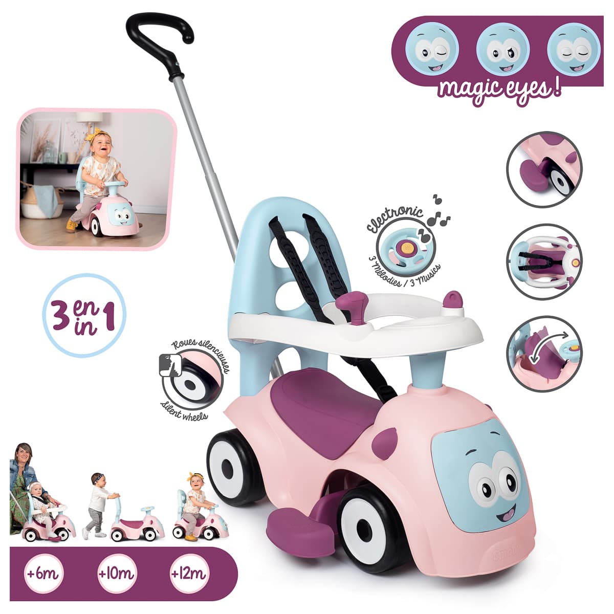 Машинка для катання Smoby Маестро 3 в 1, 720305 - 3
