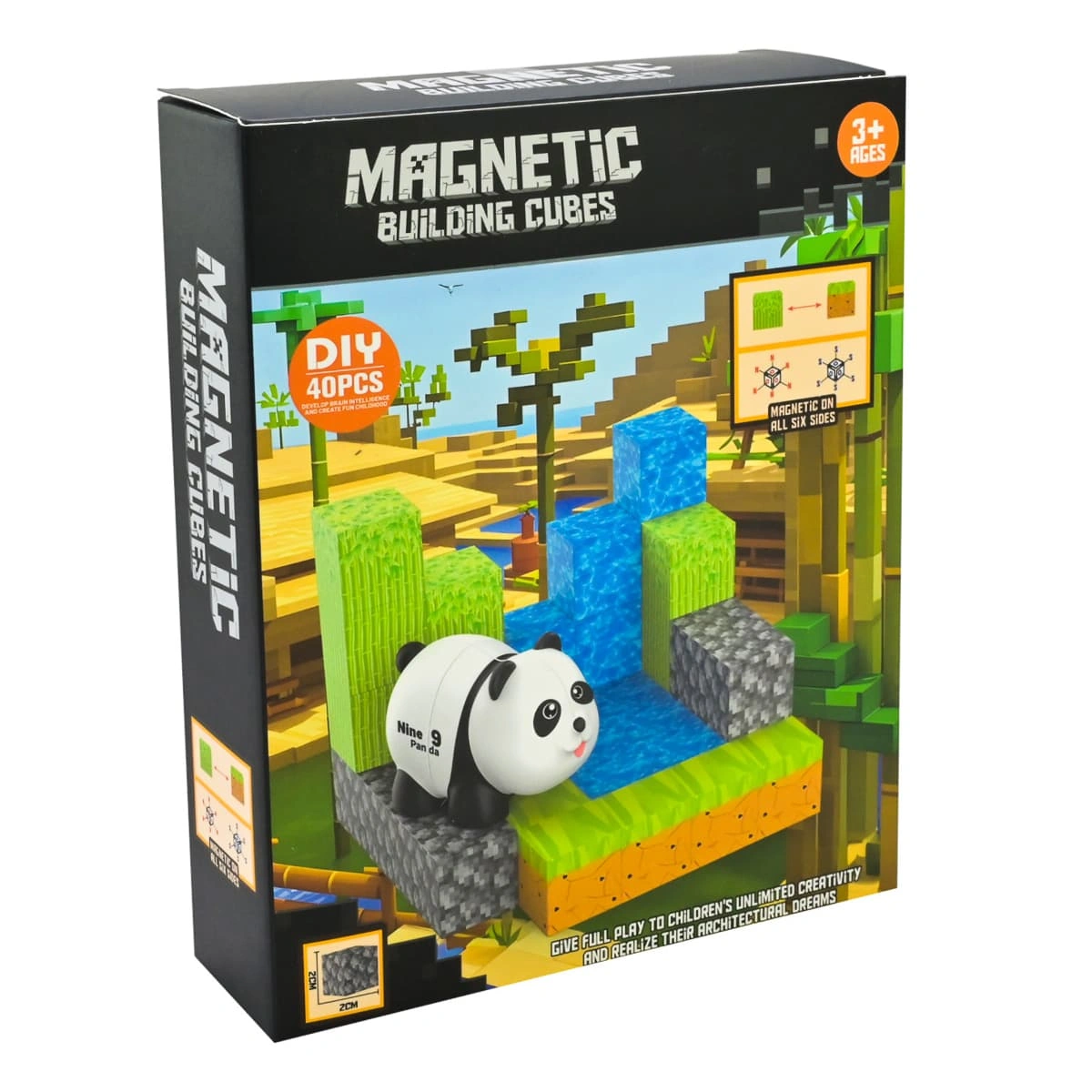 Магнітний конструктор Shantou Solar Cubes Панда - 1