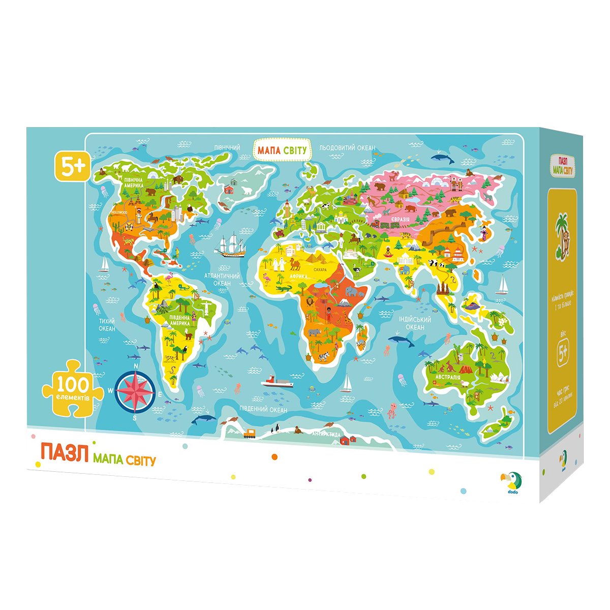 

Пазл DoDo Карта Мира (укр) 100 эл 300110/ 100110 ТМ: DoDo, 300110/ 100110