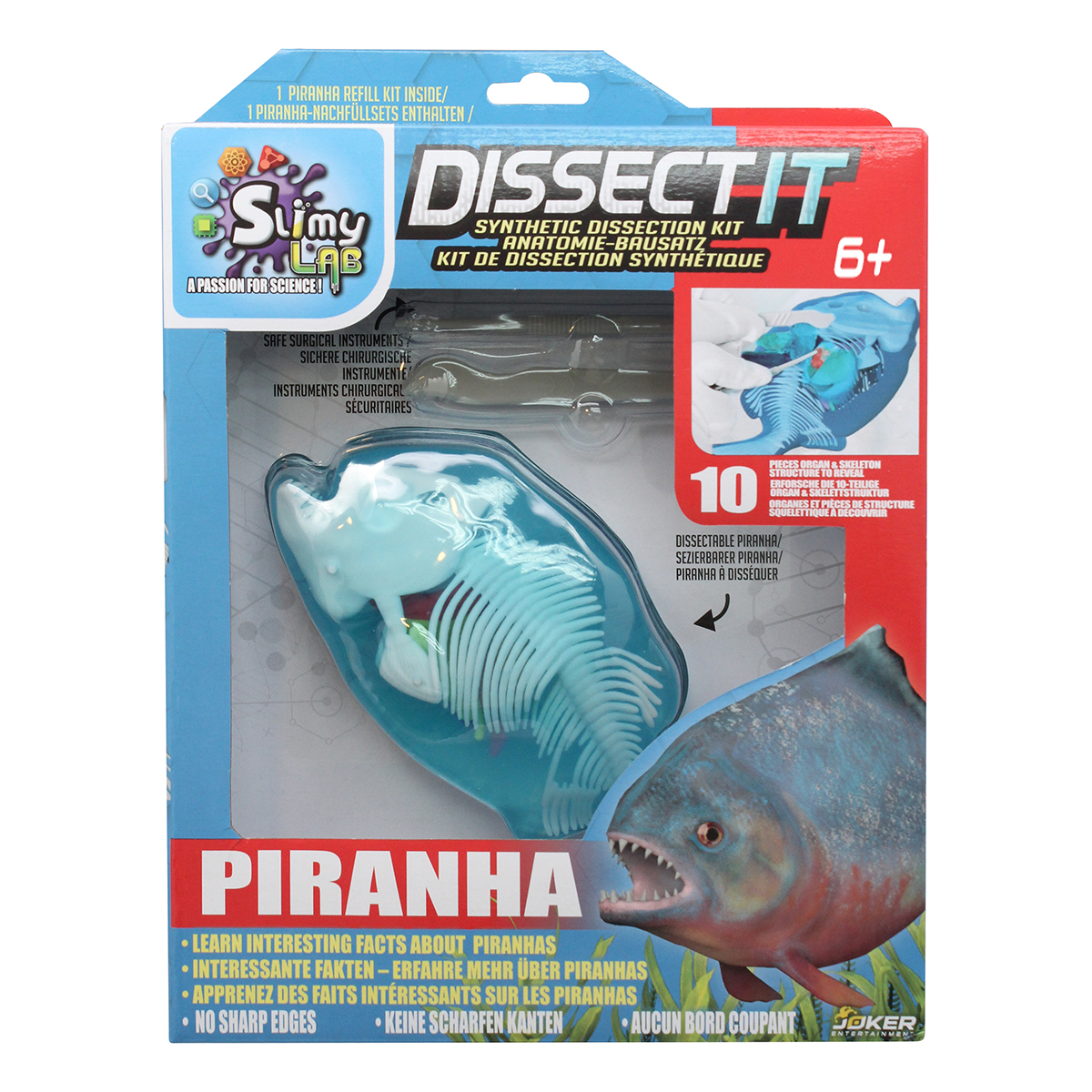 

Развивающий набор Slimy Lab Dissect It Анатомия животных Пиранья 38072 ТМ: Slimy, 38072
