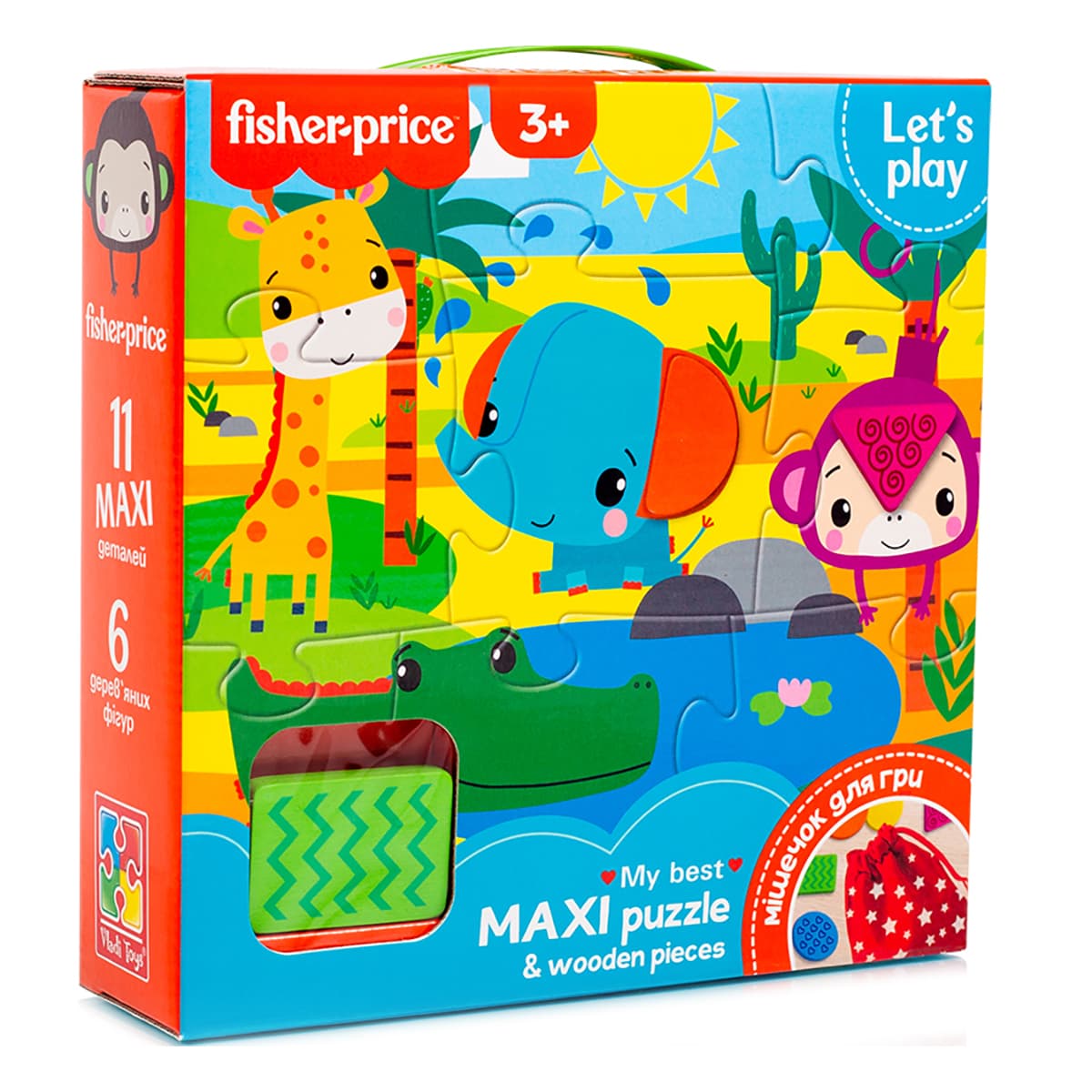 

Пазлы Vladi Toys Fisher Price Maxi puzzle & wooden pieces 11 эл VT1100-01 ТМ: Vladi Toys, VT1100-01