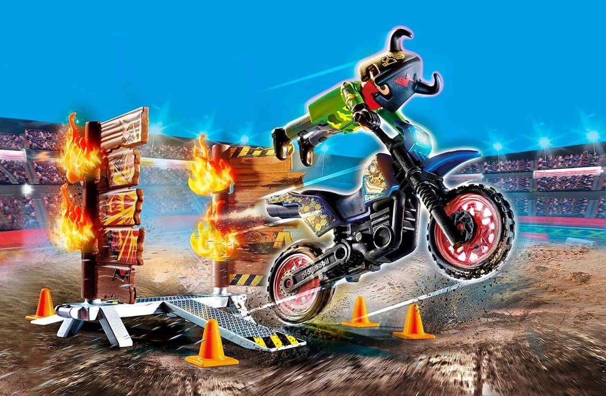 Ігровий набір Playmobil Мотоцикл з вогняною стіною - 3
