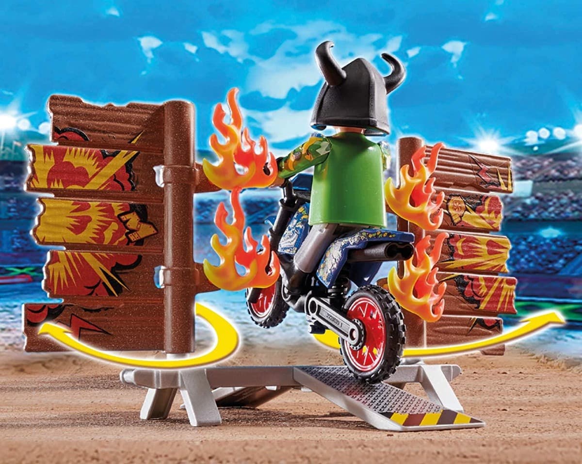 Ігровий набір Playmobil Мотоцикл з вогняною стіною - 4