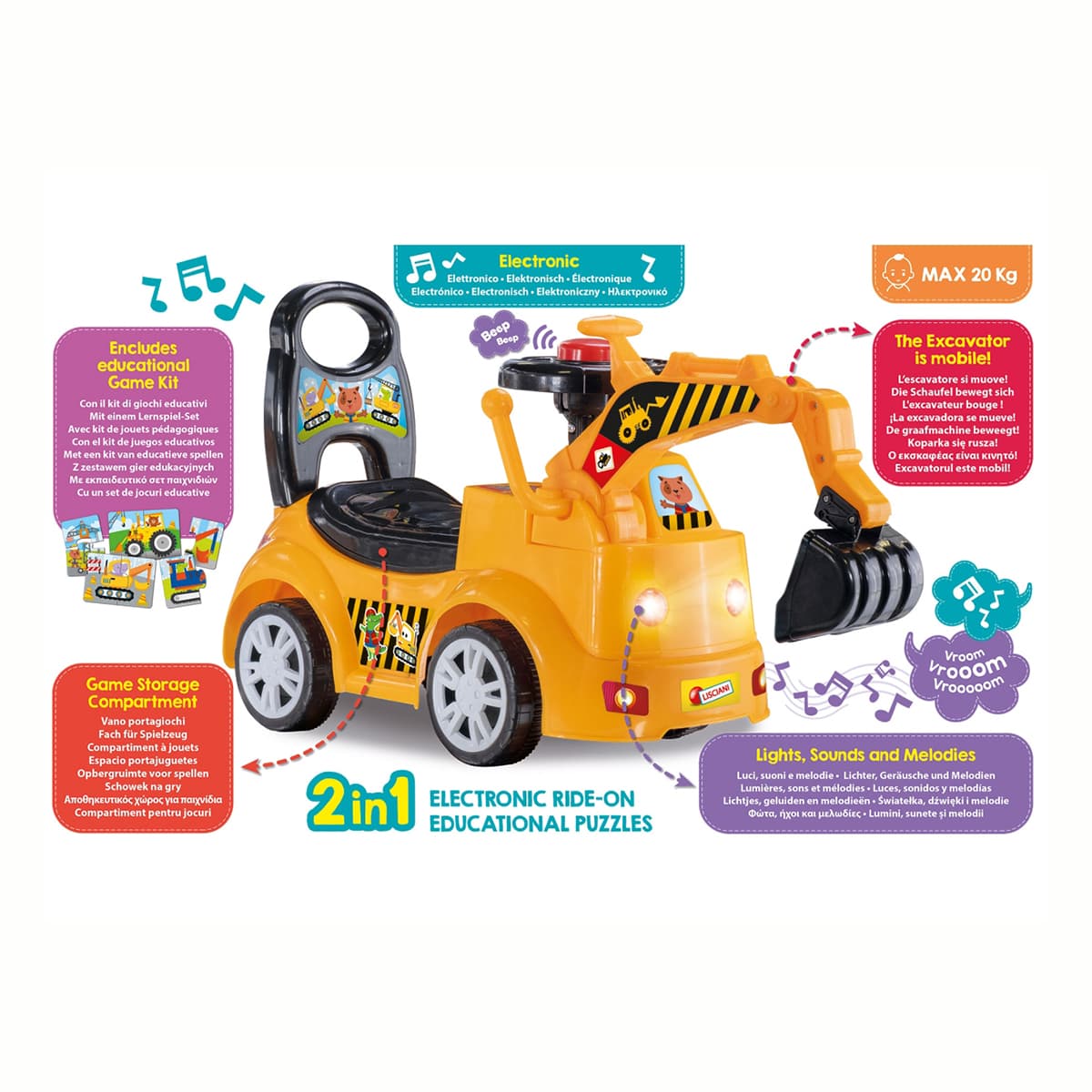 Толокар Lisciani Baby Bulldozer - 3
