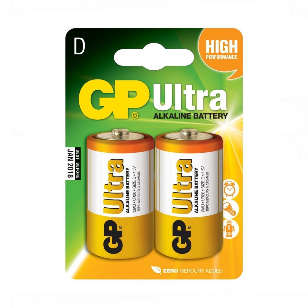 

Батарейка GP Ultpa Alkaline 13AU LR20 D ТМ: GP